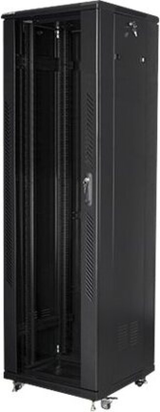 - Rack skap - med 2 kjølevifter - 230 V - svart, RAL 9004 - 42U - 19