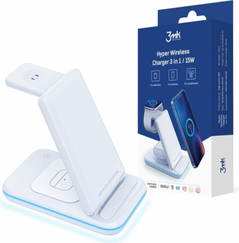 Hyper trådløs lader 3w1 15W