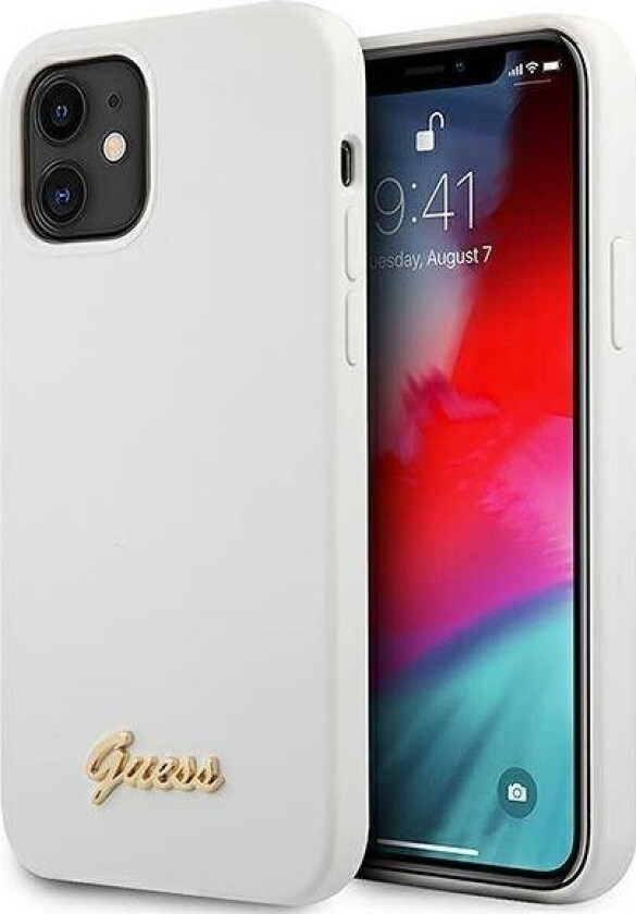 Guess GUHCP12SLSLMGWH iPhone 12 mini 5.4" white/white hardcase Metal Logo Script