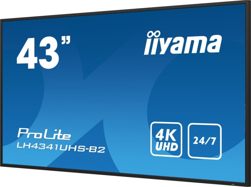 IIYAMA ProLite LH4341UHS-B2 - 43" Diagonalklasse (42.5" synlig) LED-bakgrunnsbelyst LCD-skjerm - intelligent skilting - 4K UHD (2160p) 3840 x 2160 -