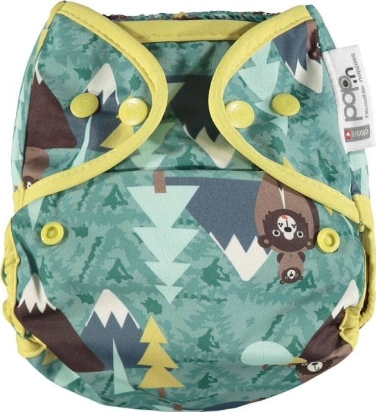 Lukk Caboo bleier Trekk, gjenbruksbleie med trykknapper Bjørn 3-16 kg, 1 stk.