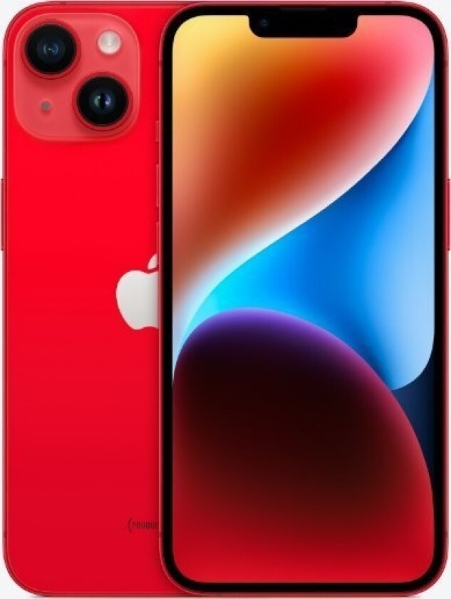 iPhone 14 - (PRODUCT) RED - 5G smartphone - dobbelt-SIM / Internminne 256 GB - OLED-display - 6.1 - 2532 x 1170 piksler - 2x bakkameraer 12 MP, 12 MP - front camera 12 MP - rød