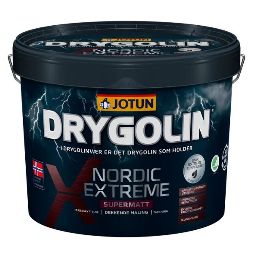 Drygolin Utendørsmaling Nordic Extreme Supermatt C-base 9 liter