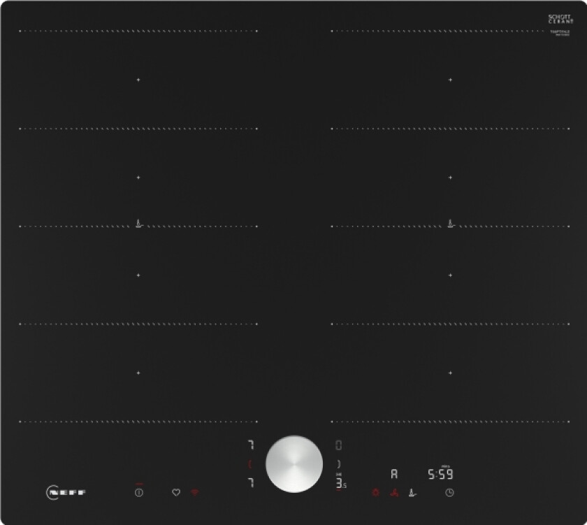 T66PTX4L0, Sort, Innebygget, 60 cm, Sonebasert induksjon, Glass-keramikk, 4 zone(s)