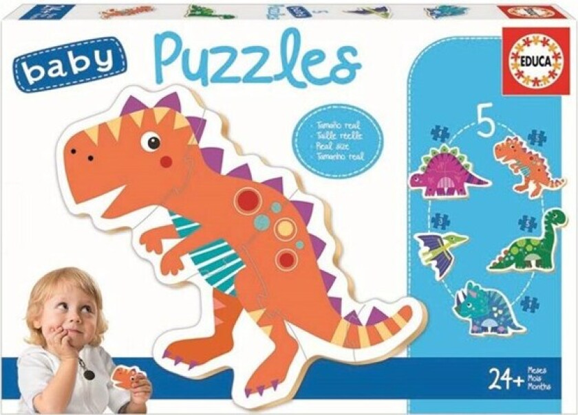 Barneoppgave Educa Dinosaur 5 deler