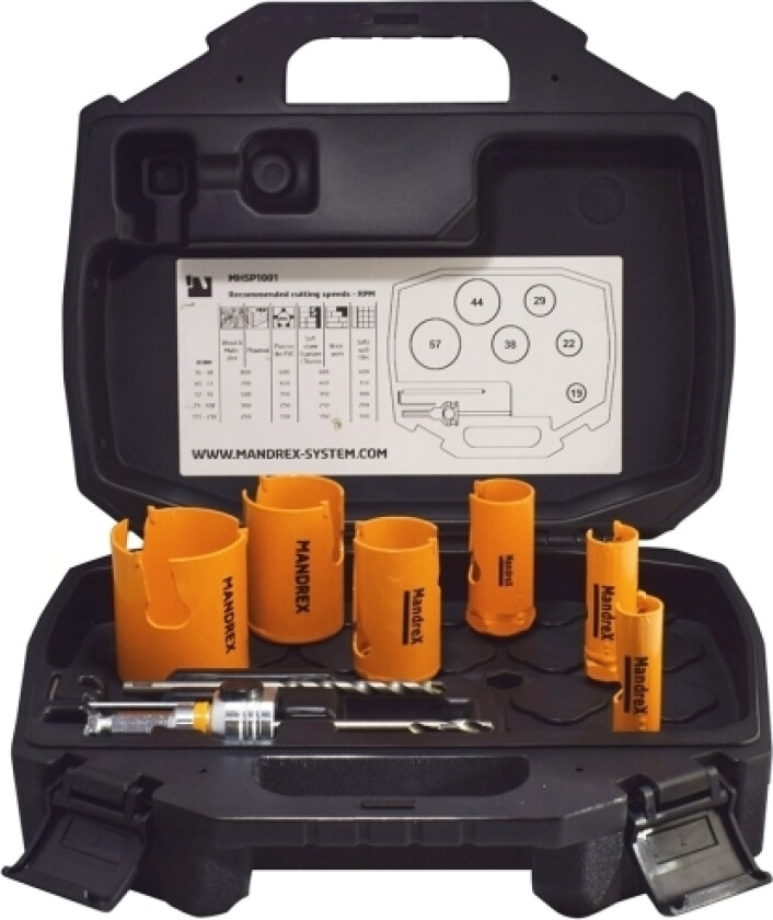 MANDREX MXqs hulsav sæt - VVS - 8 dele - Multi HM SuperXcut - 2002531