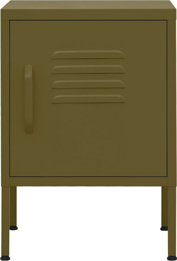Bilde av Nattbord olivengrønn 35x35x51 cm stål