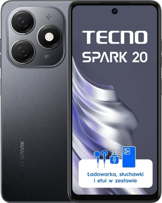 TECNO Mobile SPARK 20 16,7 cm (6,56") Dual SIM Android 13 4G USB Type-C 8 GB 256 GB 5000 mAh Svart