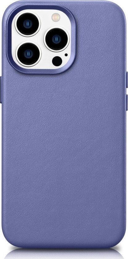 iCarer Case Skinndeksel naturlig skinnveske til iPhone 14 Pro Max lys lilla (WMI14220708-LP) (kompatibel med MagSafe)