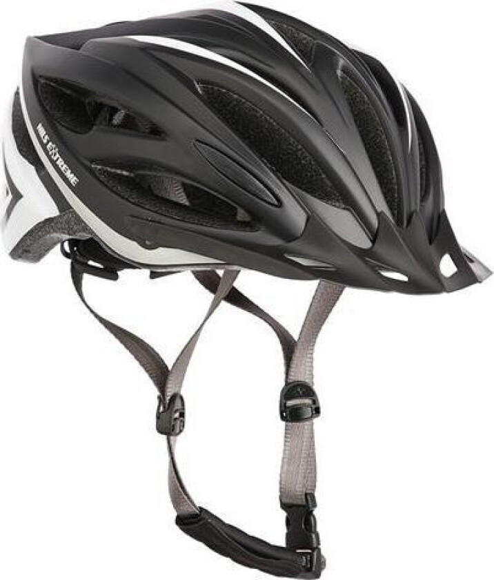 NILS Extreme MTW202 SVART-HVIT STØRRELSE M (53-58CM) NILS EXTREME HJELM