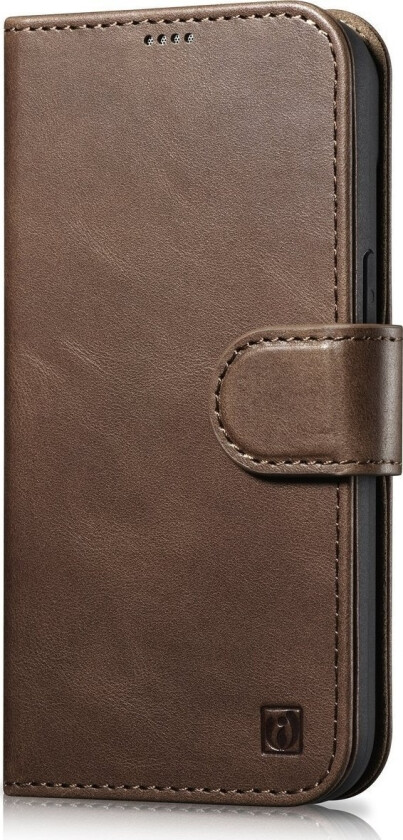 iCarer Oil Wax Wallet Case 2 i 1 deksel for iPhone 14 Plus Anti-RFID Leather Flip Case, Brun (WMI14220723-BN)