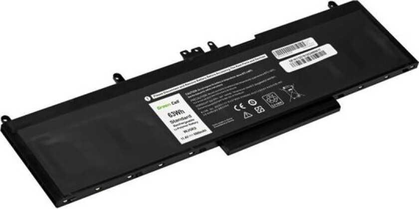 Green Cell - Batteri til bærbar PC (tilsvarer: Dell WJ5R2, Dell 04F5YV) - litiumpolymer - 6-cellers - 5500 mAh - svart