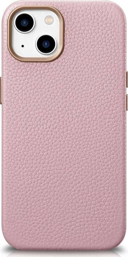 iCarer Litchi Premium Leather Case magnetisk lærveske for iPhone 14 med MagSafe rosa (WMI14220709-PK)