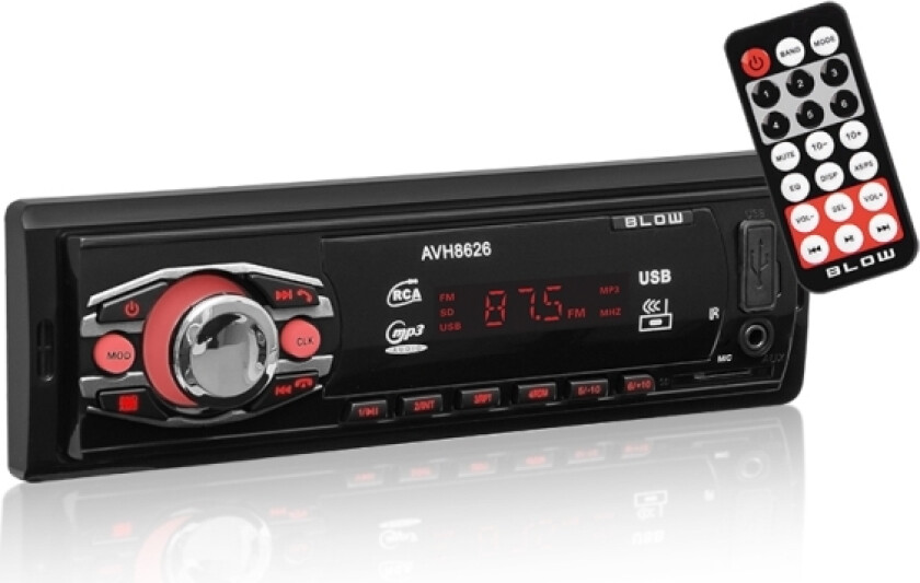 BLOW AVH-8626, bil, FM, 87,5 - 108 Mhz, 25 W, 50 dB, 4 ohm (O)