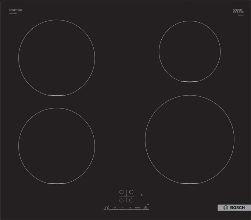 PUJ611BB5E Induction Number of burners/cooking zones 3 Touch Timer Black