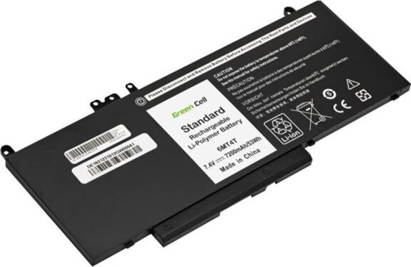 Green Cell - Batteri til bærbar PC (tilsvarer: Dell 6MT4T, Dell 07V69Y) - litiumpolymer - 4-cellers - 7200 mAh - svart