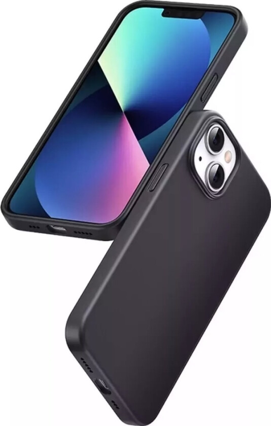 LP625 silkeaktig silikonbeskyttelsesveske Gummi fleksibelt silikontelefondeksel for iPhone 14 svart (90919)