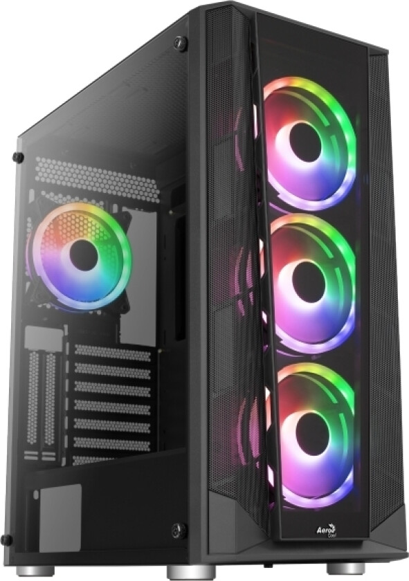 Aerocool Prism ARGB, Midi Tower, PC, Sort, ATX, Micro ATX, Mini-ITX, ABS, SPCC, Tilbake, Front