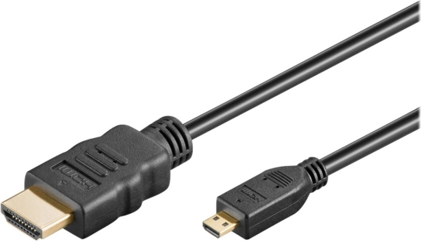 MicroConnect - High Speed - HDMI-kabel med Ethernet - HDMI hann til mikro-HDMI hann - 3 m - svart - 4 K 60 Hz (4096 x 2160) støtte