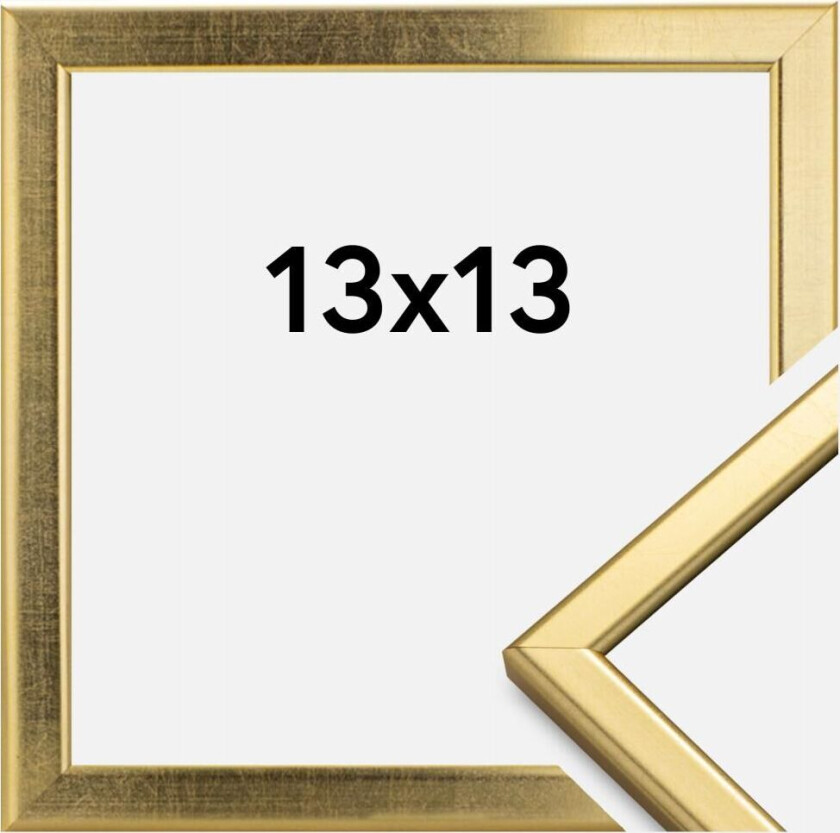 Ramme Slim Matt Antirefleksglass Gull 13x13 Cm