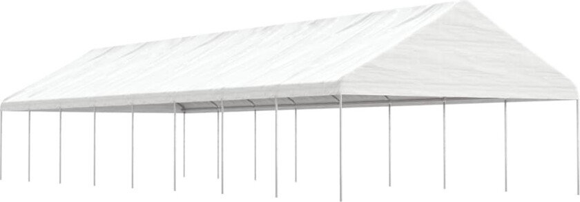 Paviljong med tak hvit 17,84x5,88x3,75 m polyetylen