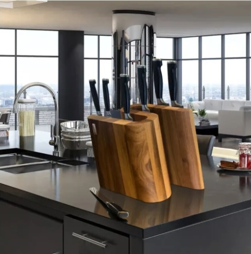 Artelegno magnetisk valnøtt knivblokk S