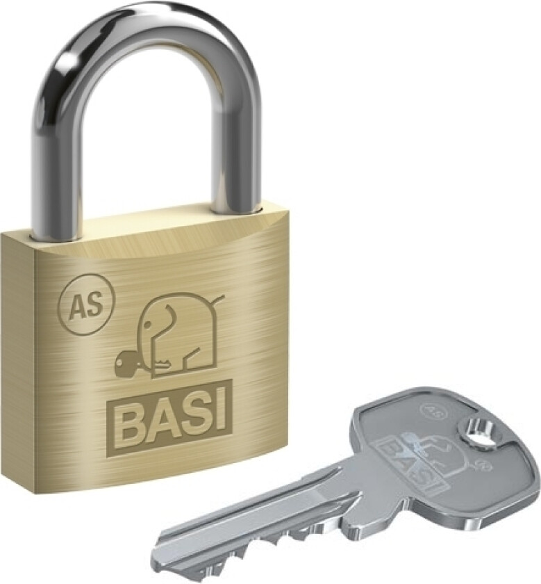 BASI 5091-0050-0034, Tradisjonell, Nøkkellås, Bruk bare én nøkkel, Messing, Sølv, Messing, Herdet stål