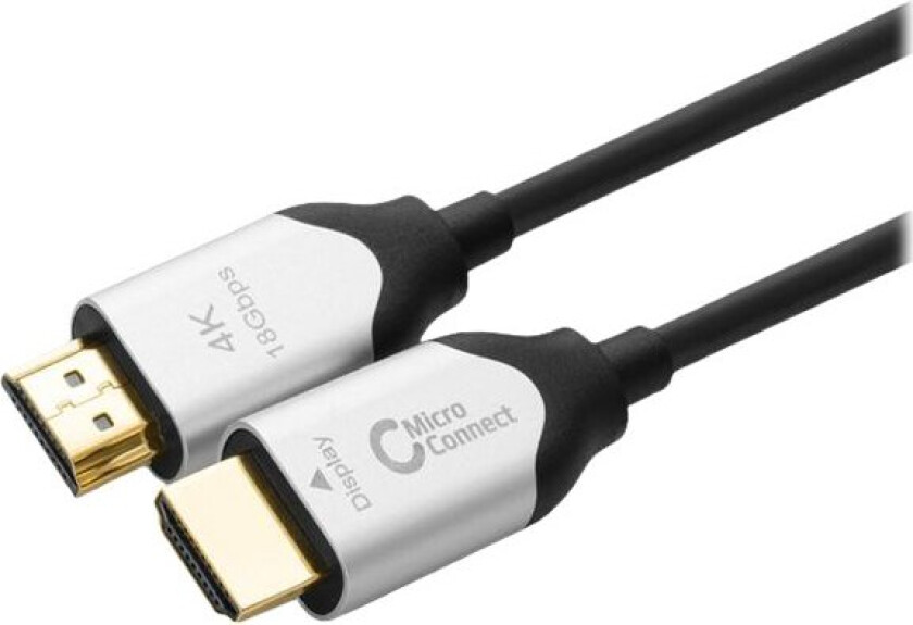 MicroConnect Premium - HDMI-kabel med Ethernet - HDMI hann til HDMI hann - 50 m - hybridkobber / fiberoptikk - svart - aktiv optisk hybridkabel, støtte for Dolby TrueHD, 4 K 60 Hz (4096 x 2160) støtte