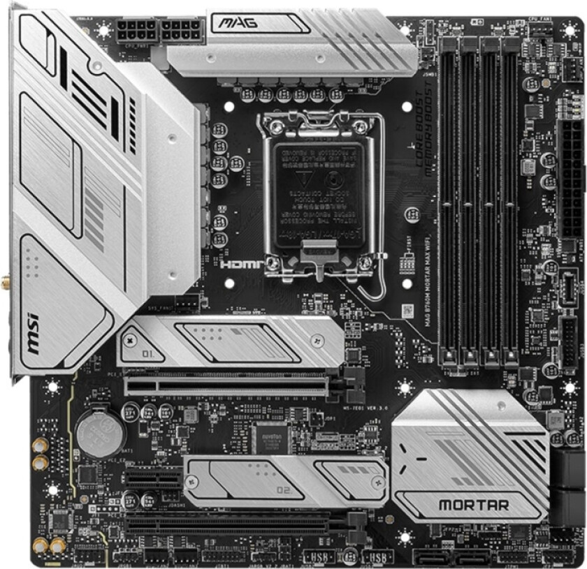 MAG B760M MORTAR MAX WIFI DDR4, Intel, LGA 1700, Intel® Celeron®, Intel® Pentium® Gold, LGA 1700, DDR4-SDRAM, 128 GB