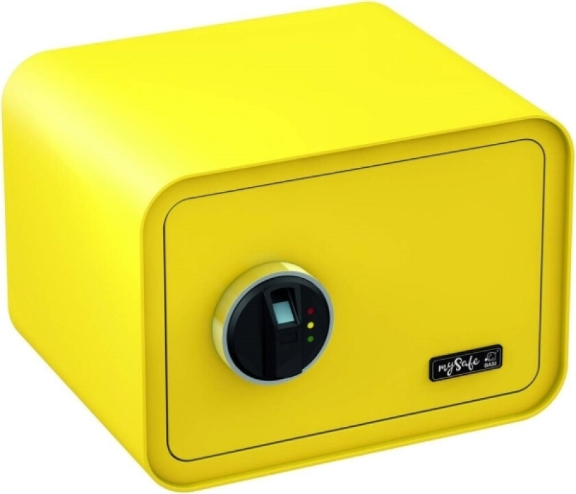 BASI mySafe 350, Frittstående safe, Gult, Elektronisk, Fingeravtrykksleser, Batteri, AA, 350 mm