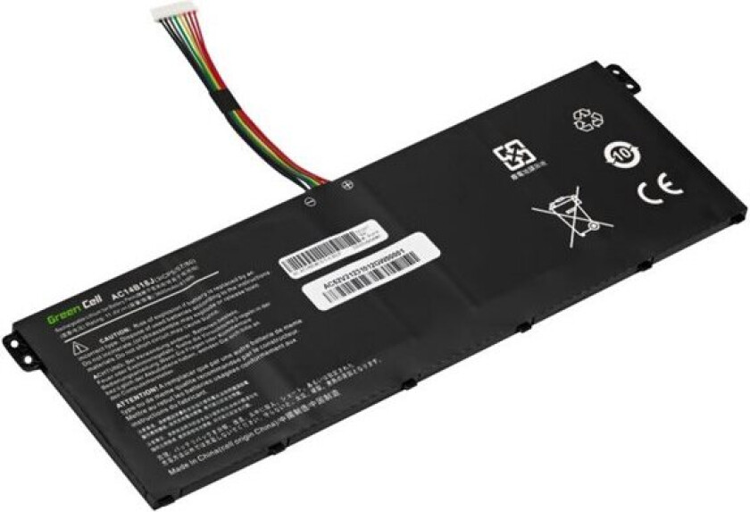 Green Cell - Batteri til bærbar PC (tilsvarer: Acer AC14B18J, Acer AC14B13J) - litiumpolymer - 3-cellers - 3600 mAh - svart