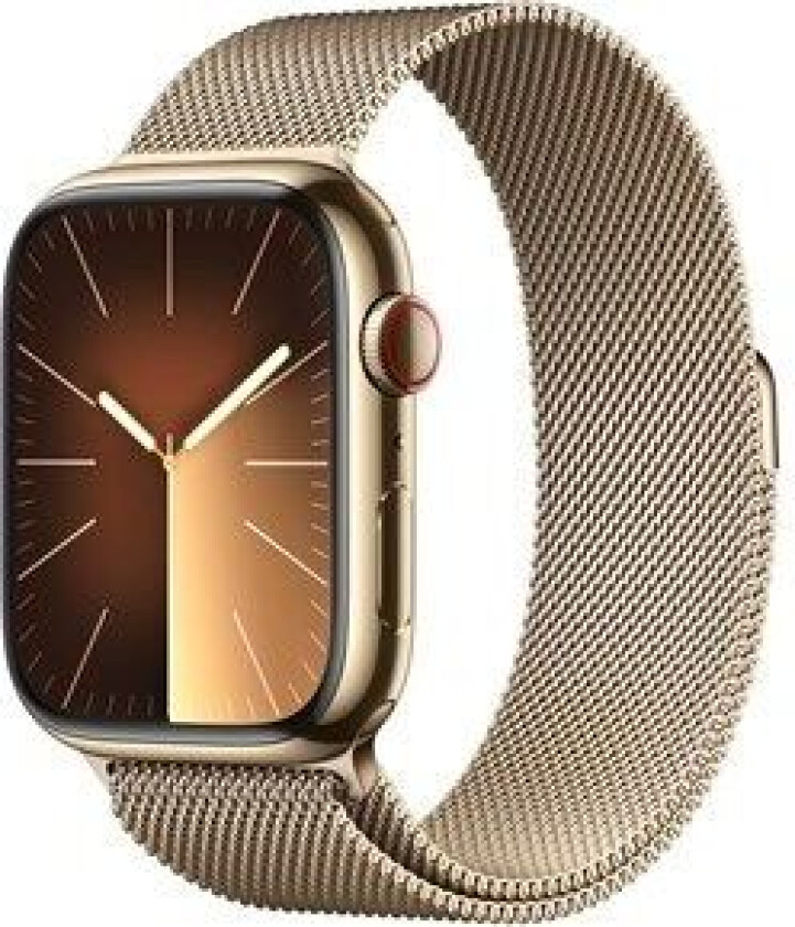 Watch Series 9 GPS + Cellular 45mm Gold Stainless Steel Case with Gold Milanese Loop