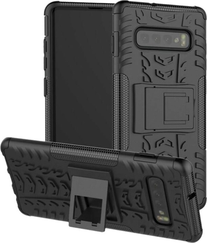 - Baksidedeksel for mobiltelefon - robust - shockproof, tire armor - svart - 6.1 - for Samsung Galaxy S10