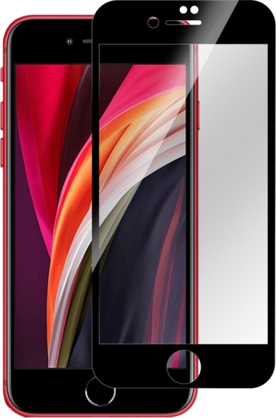 Titan Shield - Skjermbeskyttelse for mobiltelefon - full deksel - glass - rammefarge svart - for Apple iPhone SE (2nd generation)