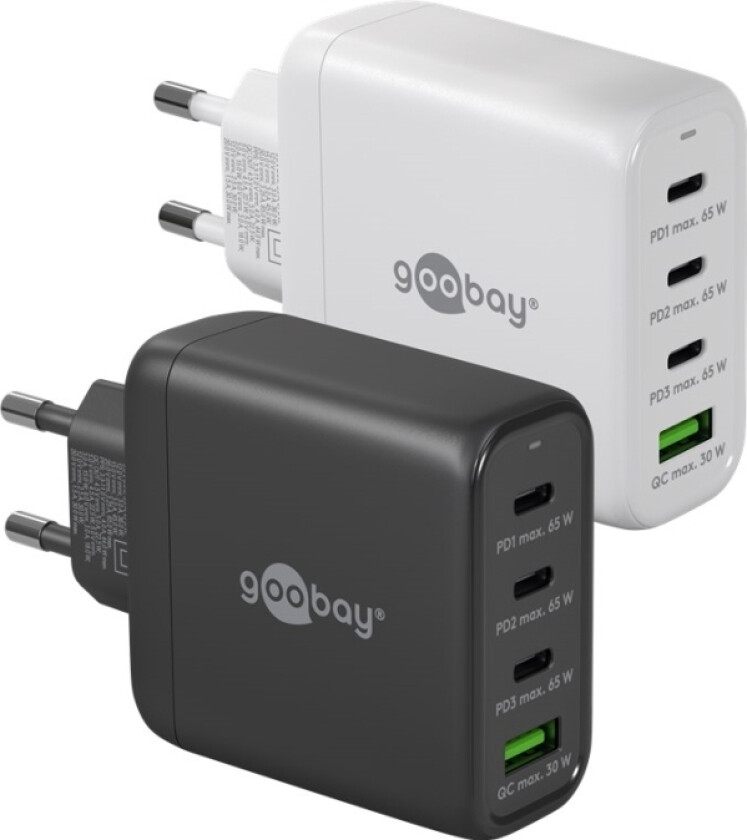 USB-C™ PD GaN multiport hurtiglader (68 W) svart
