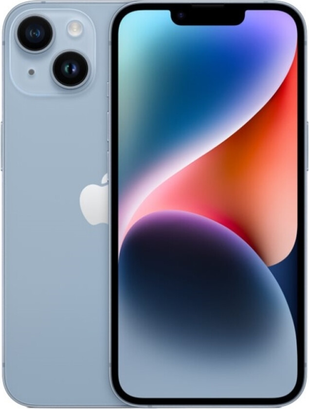 iPhone 14 - 5G smartphone - dobbelt-SIM / Internminne 256 GB - OLED-display - 6.1 - 2532 x 1170 piksler - 2x bakkameraer 12 MP, 12 MP - front camera 12 MP - blå