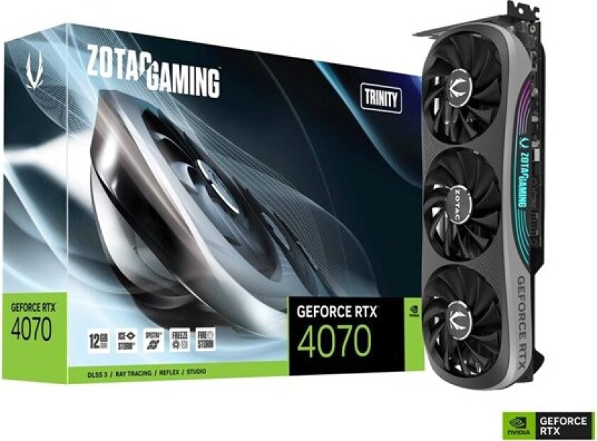 Zotac GAMING GeForce RTX 4070 Trinity - Grafikkort - GeForce RTX 4070 - 12 GB GDDR6X - PCIe 4.0 x16 - HDMI, 3 x DisplayPort