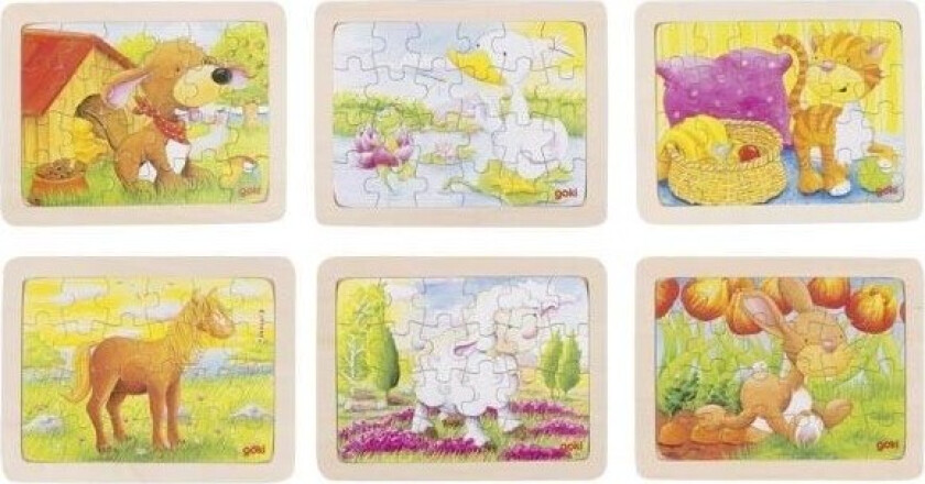 Wooden Puzzles Animals set of 6 Tre