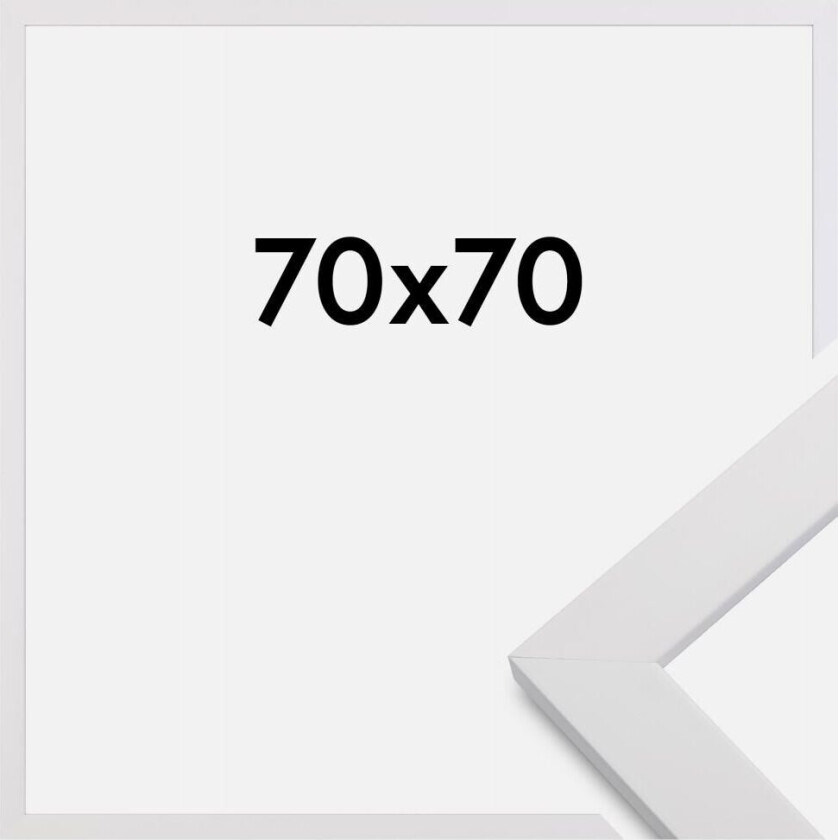 Ramme White Wood 70x70 Cm