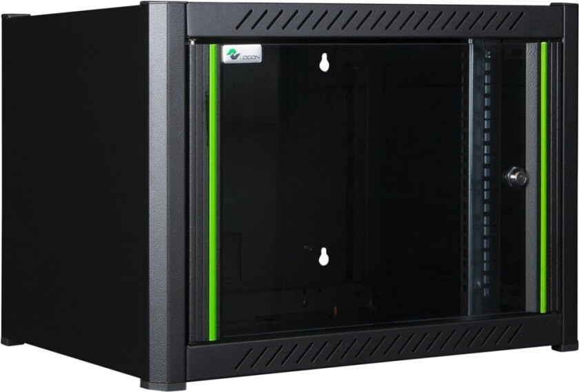 by Logon - Rack skap - 60 x 56 - veggmonterbar - svart, RAL 9005 - 6U - 19