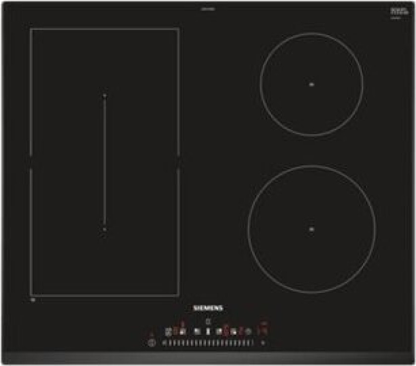 iQ500 ED651FSB5E - Induksjonskomfyrtopp - 4 plater - Nisje - bredde: 56 cm - dybde: 49 cm fasetterte kantlister foran og bak - svart