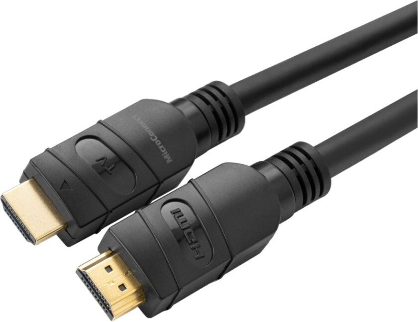 MicroConnect - High Speed - HDMI-kabel med Ethernet - HDMI hann til HDMI hann - 15 m - dobbeltisolert - svart - innendørs, støtte for Dolby DTS-HD Master Audio, 1-veis, 4 K 60 Hz (4096 x 2160) støtte