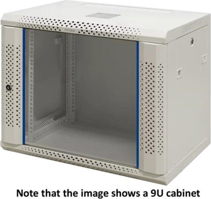 19? wall cabinet 6U 600 × 450 glass door white - Kabinett - Wall mount - Hvit