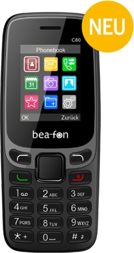 Bea-fon Classic Line C80 - black - feature phone - GSM