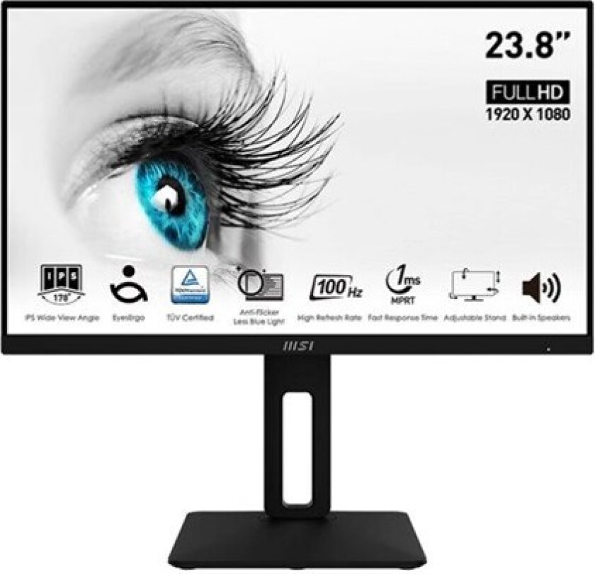 24" MSI PRO MP242APDE - LCD monitor - Full HD (1080p) - 24" - 1 ms - Skjerm