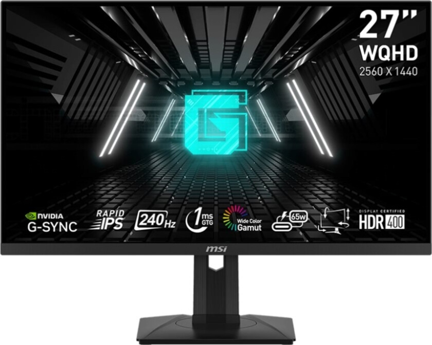 27" MSI G274QPXDE - 2560x1440 - 240Hz - Fast IPS - 65W USB-C - 1 ms - Skjerm
