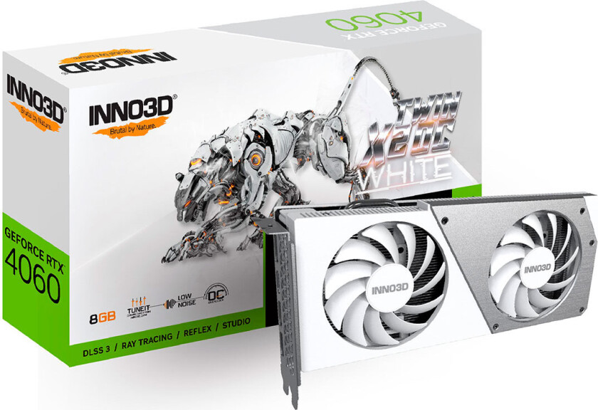 GeForce RTX 4060 Ti Twin X2 OC White - 8GB GDDR6 RAM - Grafikkort