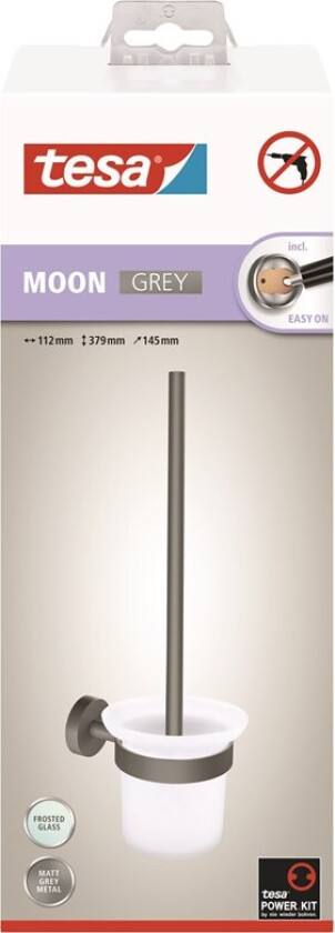 Moon Grey toilet brush self-adhesive