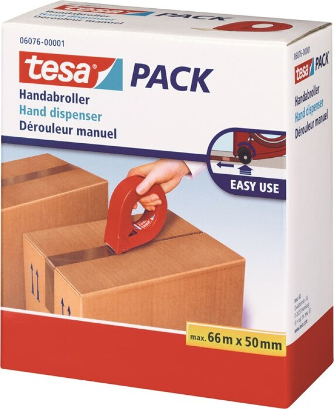 Hand dispenser for packaging tape 50mm Red