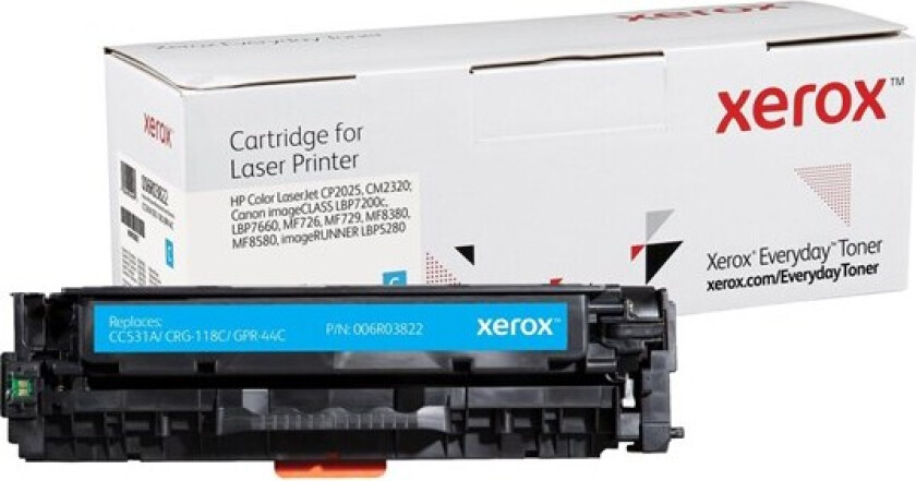 006R03822 / Alternative to HP 304A / CC531A Canon CRG-118C / GPR-44C Cyan Toner - Laser toner Blå